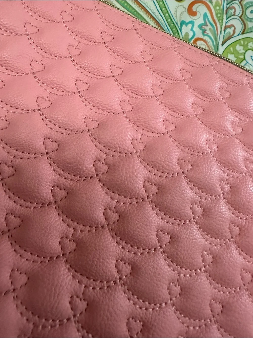 Betsey Johnson Pink Quilted Wristlet Clutch with Black Strap